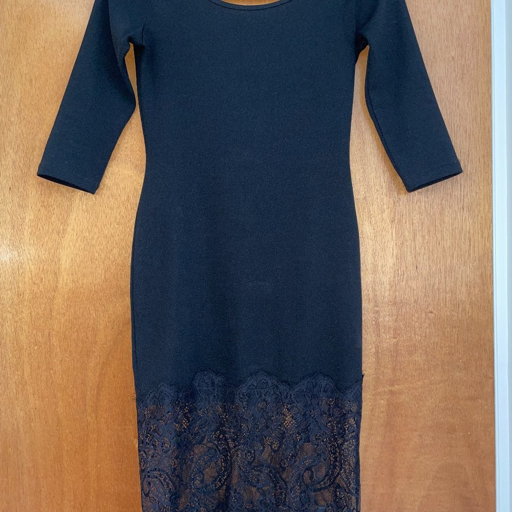 Black Dress with Lace Detail